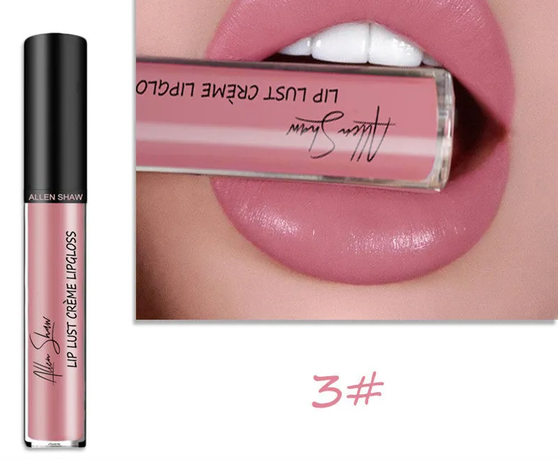 Silky cream texture lip gloss tube showing colour options 1-12 with complete set