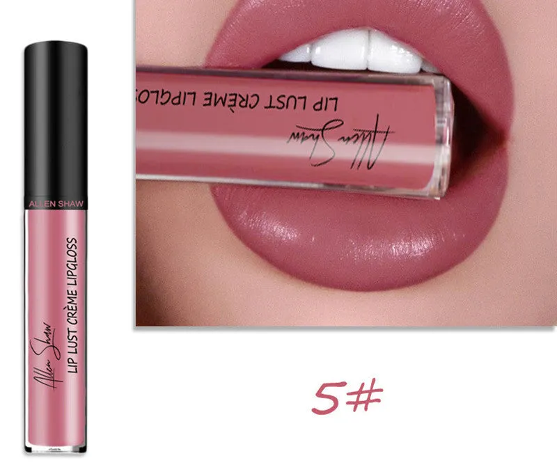 Silky cream texture lip gloss tube showing colour options 1-12 with complete set