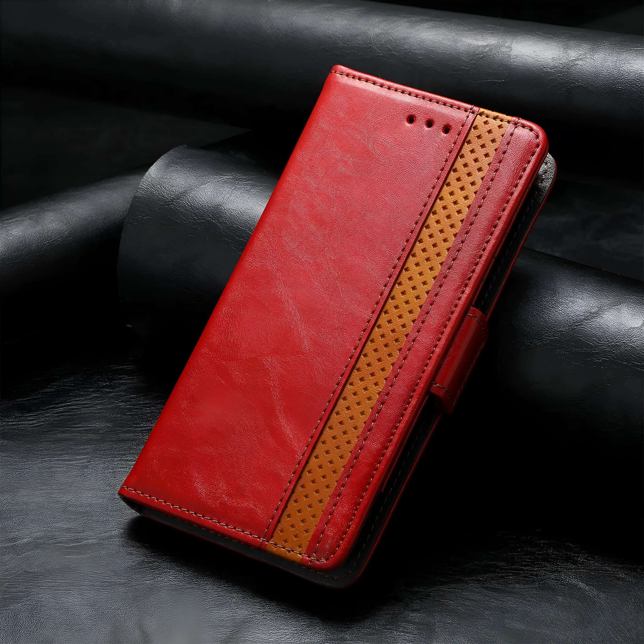 Samsung Galaxy Z Fold4 5G TPU leather phone case with bracket and card holder in multiple colours