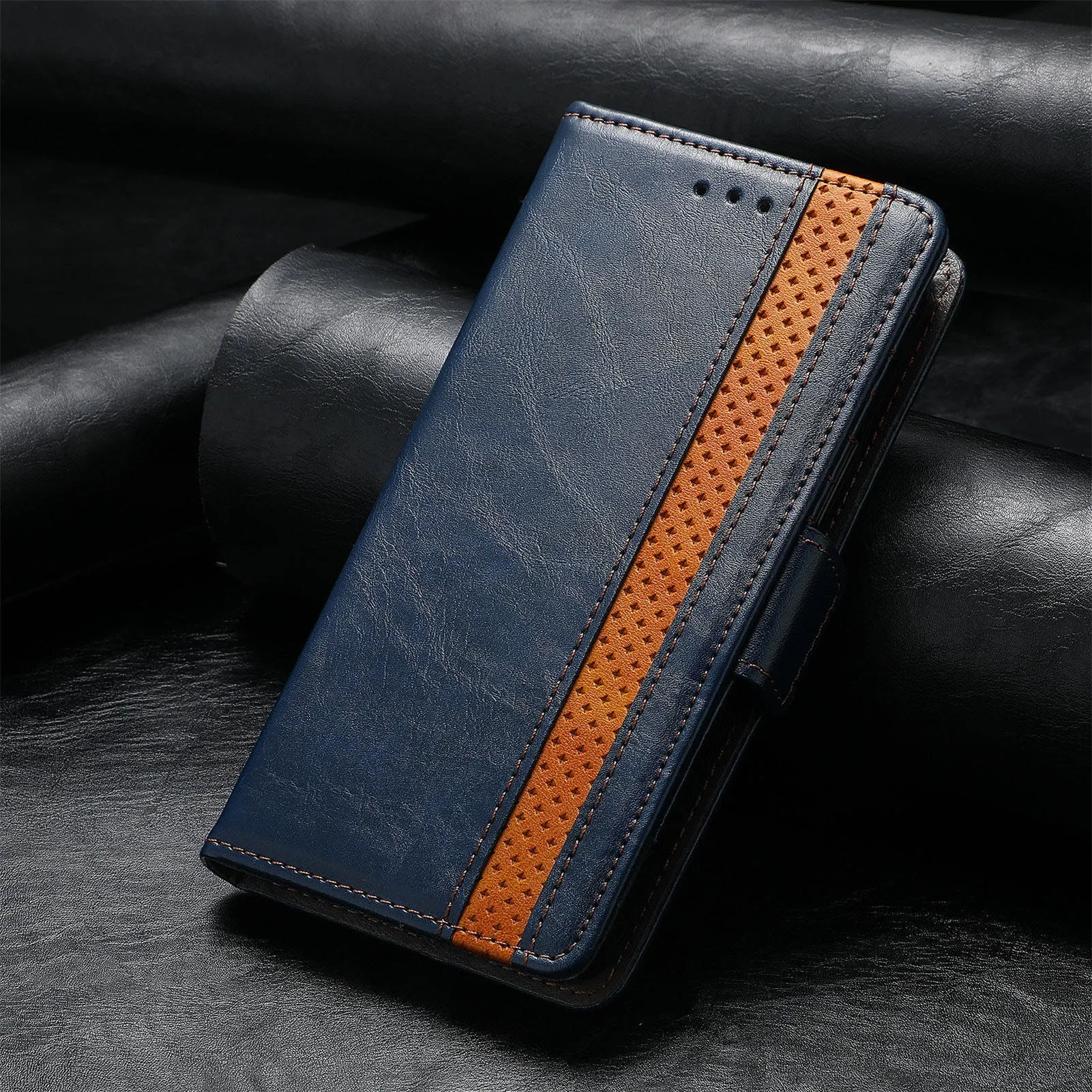 Samsung Galaxy Z Fold4 5G TPU leather phone case with bracket and card holder in multiple colours