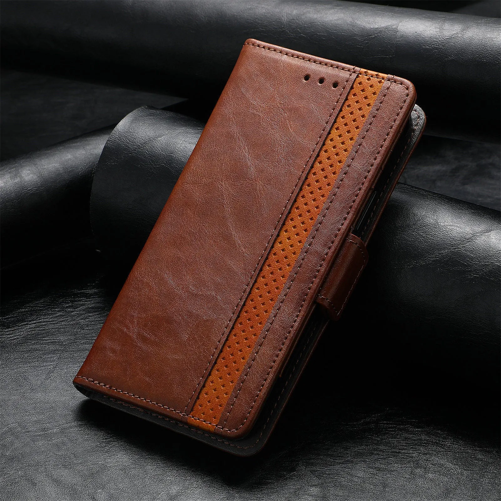 Samsung Galaxy Z Fold4 5G TPU leather phone case with bracket and card holder in multiple colours