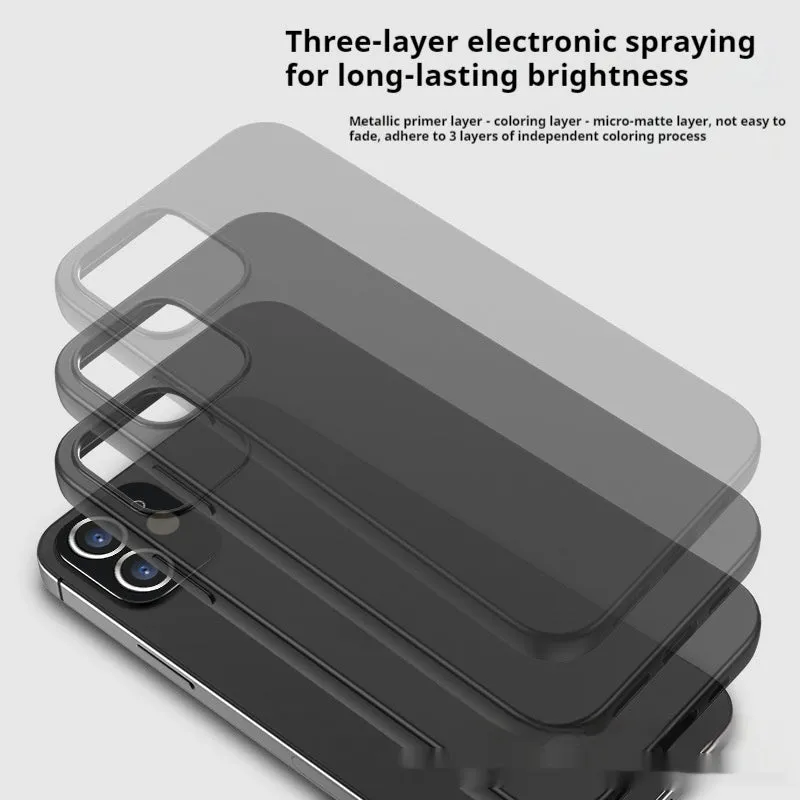 Frosted All-inclusive Drop-resistant Mobile Phone Protective Case for Apple iPhone 16 15 14 13 12 Pro Max Plus Mini with Shockproof Heat Dissipation Magnetic Suction