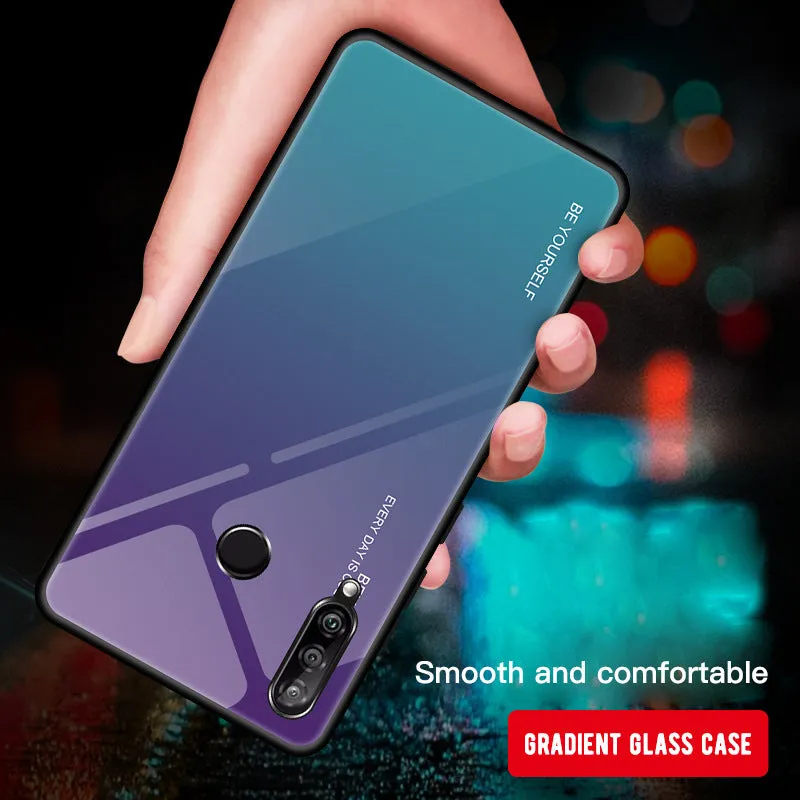 Gradient glass phone case for Huawei Enjoy 10s in starry sky colour, TPU PC construction, back cover style
