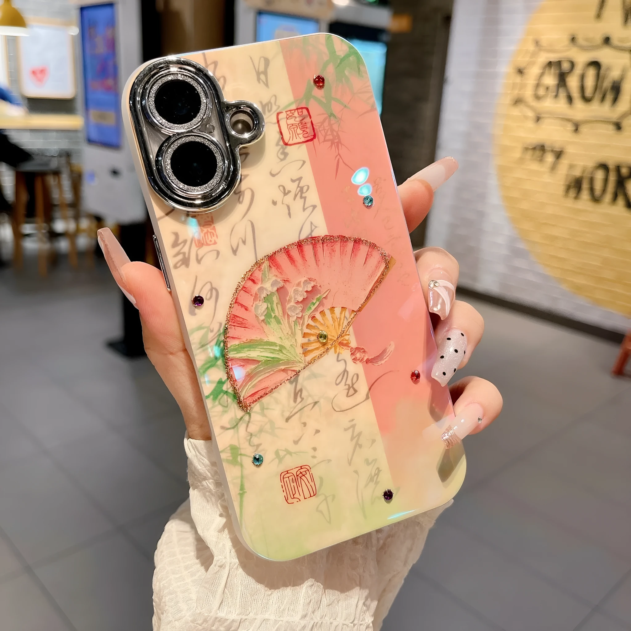 IMD anti-fall phone case for iPhone 13 in creative simple style full-wrap protective cover