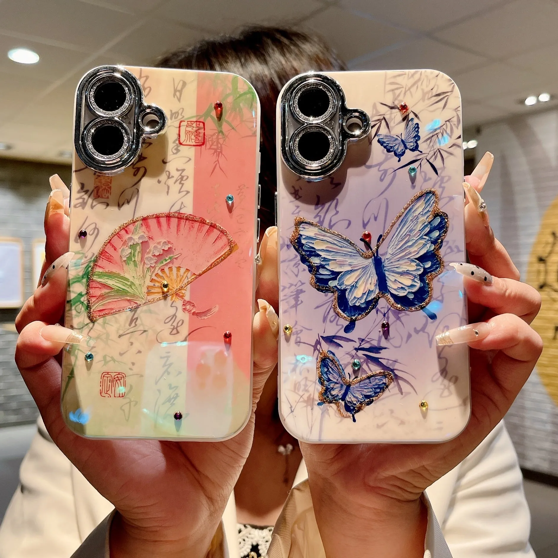 IMD anti-fall phone case for iPhone 13 in creative simple style full-wrap protective cover