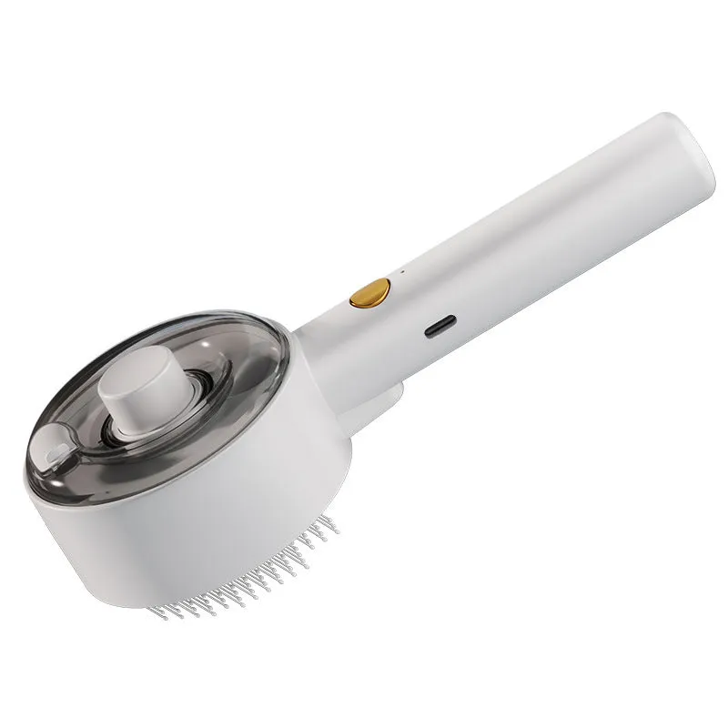 Ceramic white pet grooming brush with steam mist function and UV light for dogs and cats