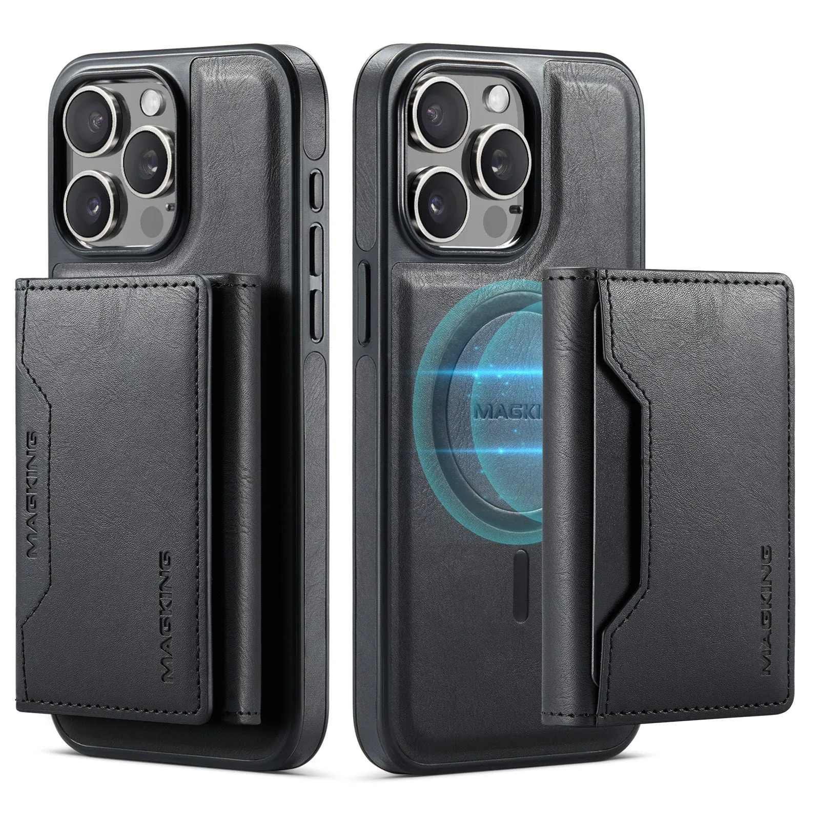 Multi-card TPU mobile phone case with card wallet, bracket stand, and magnetic closure in brown for Samsung S24 Ultra