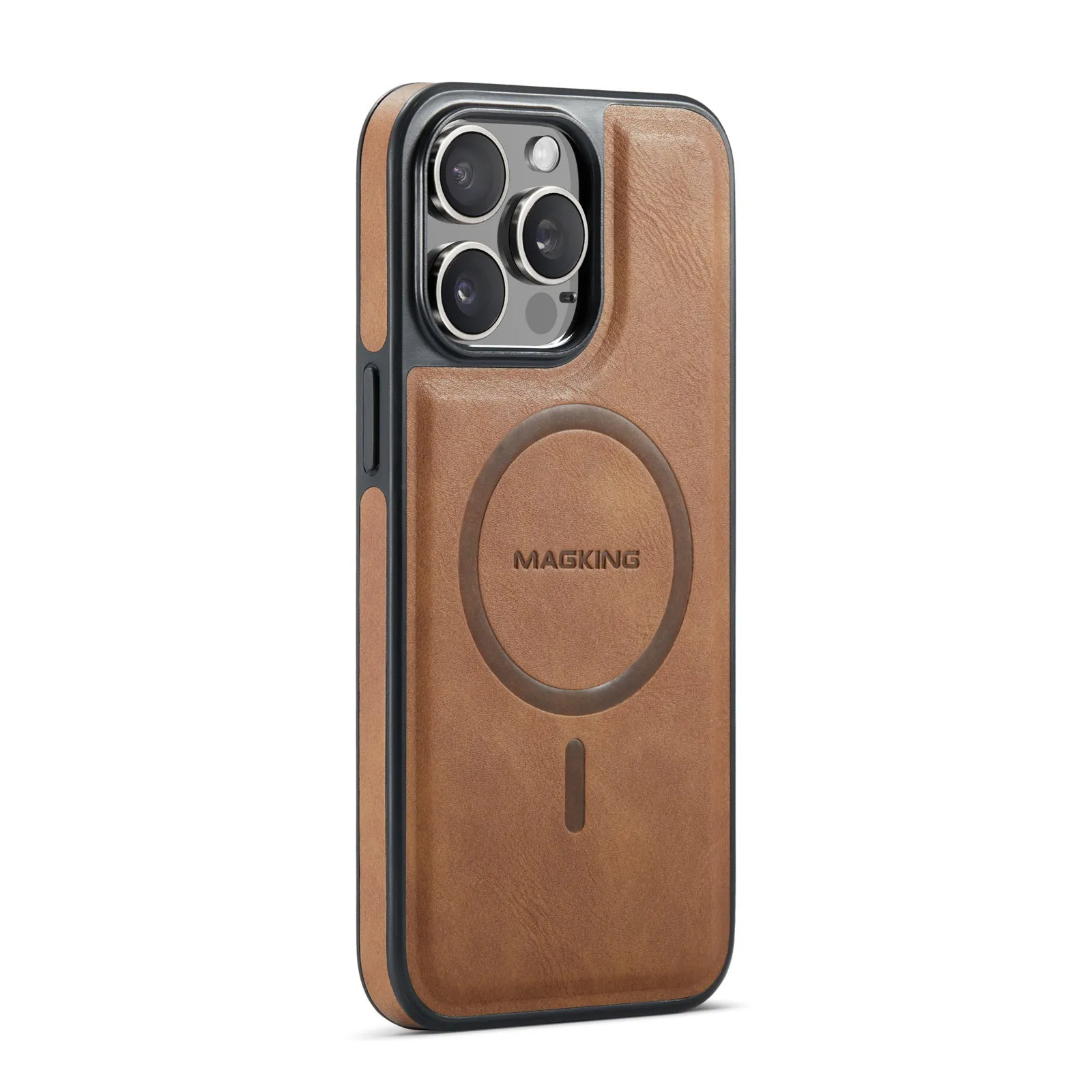 Multi-card TPU mobile phone case with card wallet, bracket stand, and magnetic closure in brown for Samsung S24 Ultra