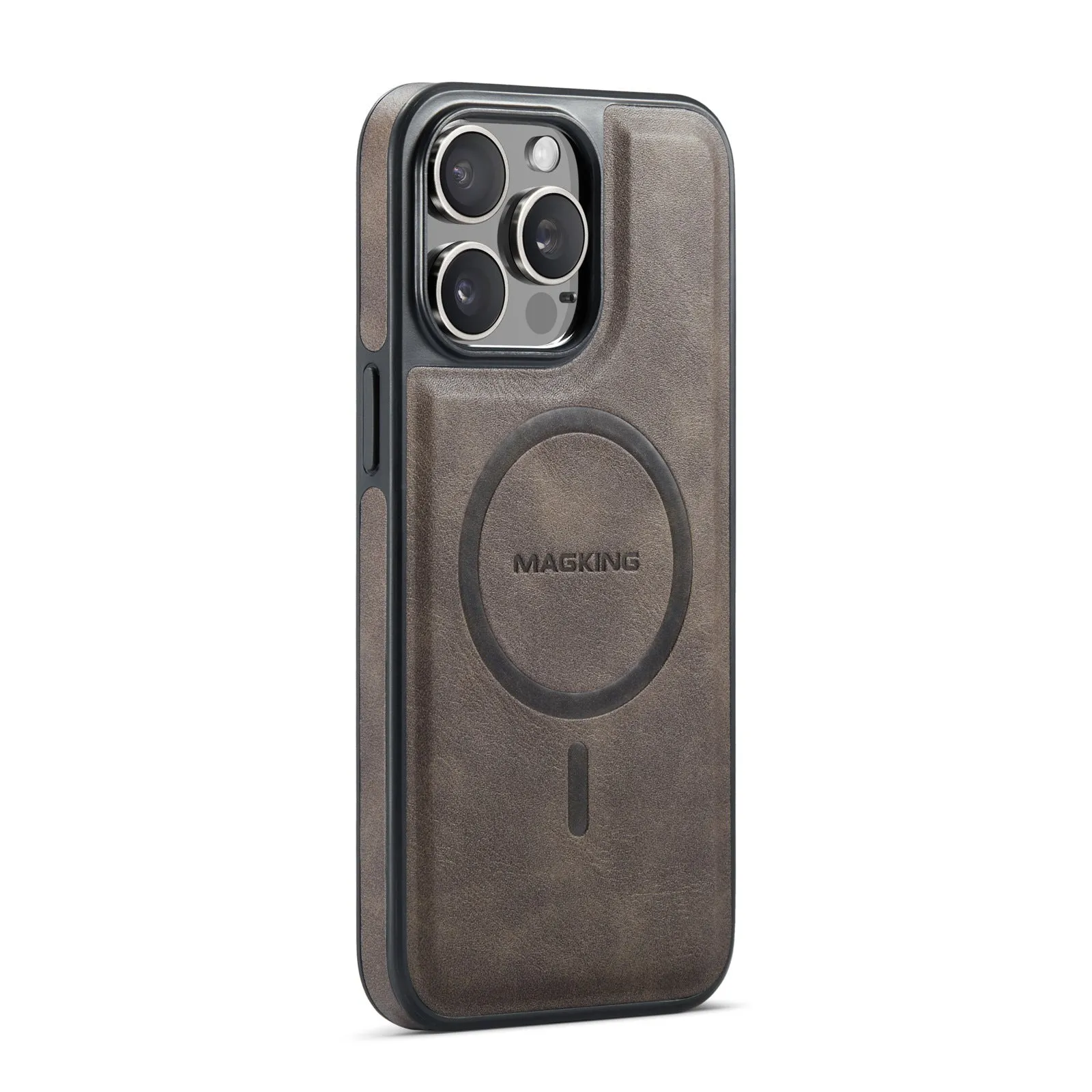 Multi-card TPU mobile phone case with card wallet, bracket stand, and magnetic closure in brown for Samsung S24 Ultra