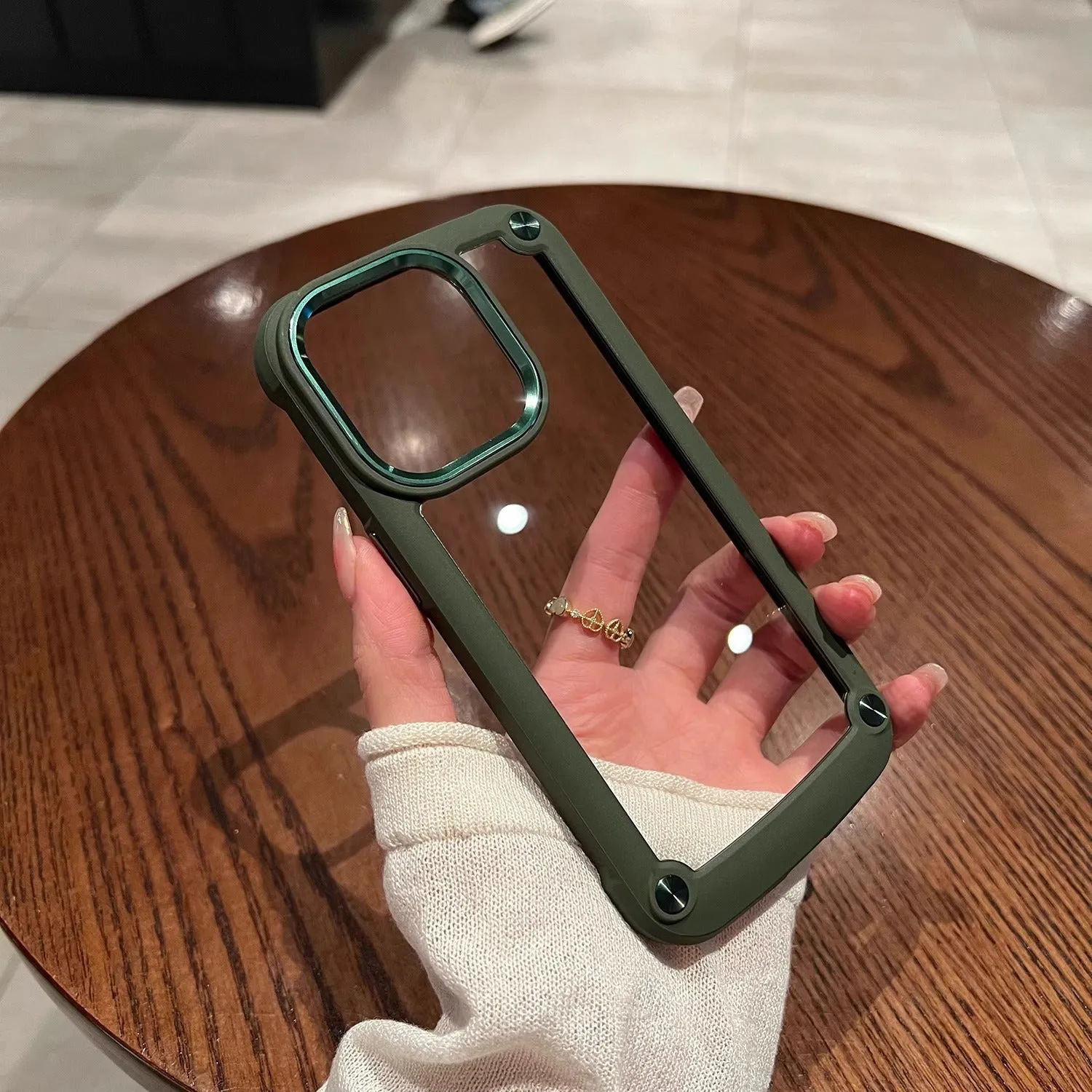 Transparent frosted silicone phone case for iPhone, drop-resistant non-yellowing, black colour