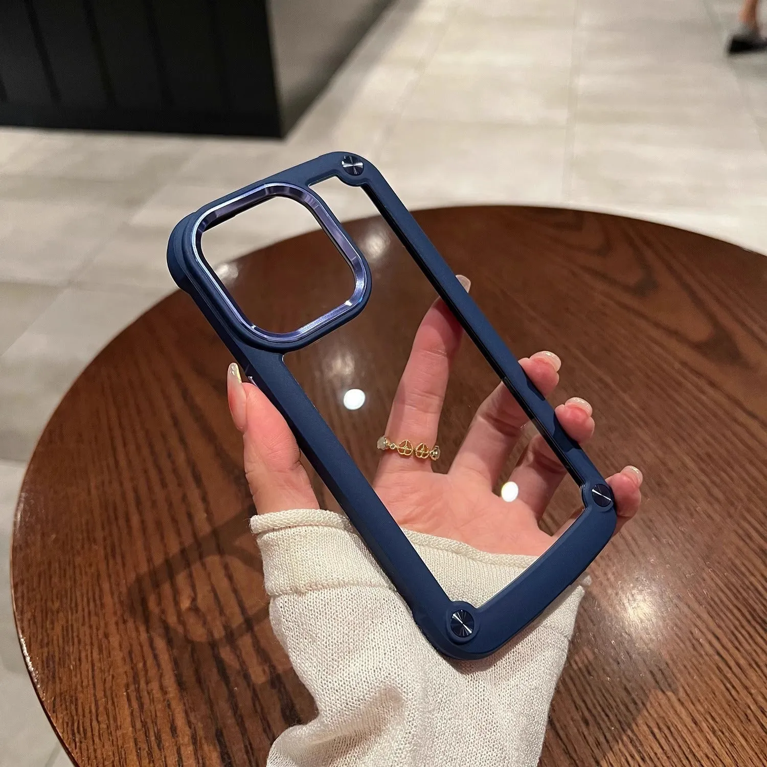 Transparent frosted silicone phone case for iPhone, drop-resistant non-yellowing, black colour