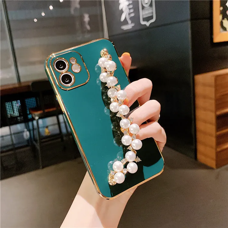 Electroplated pearl soft TPU phone case for Apple iPhone with anti-fall and anti-fingerprint protection, available in multiple colours