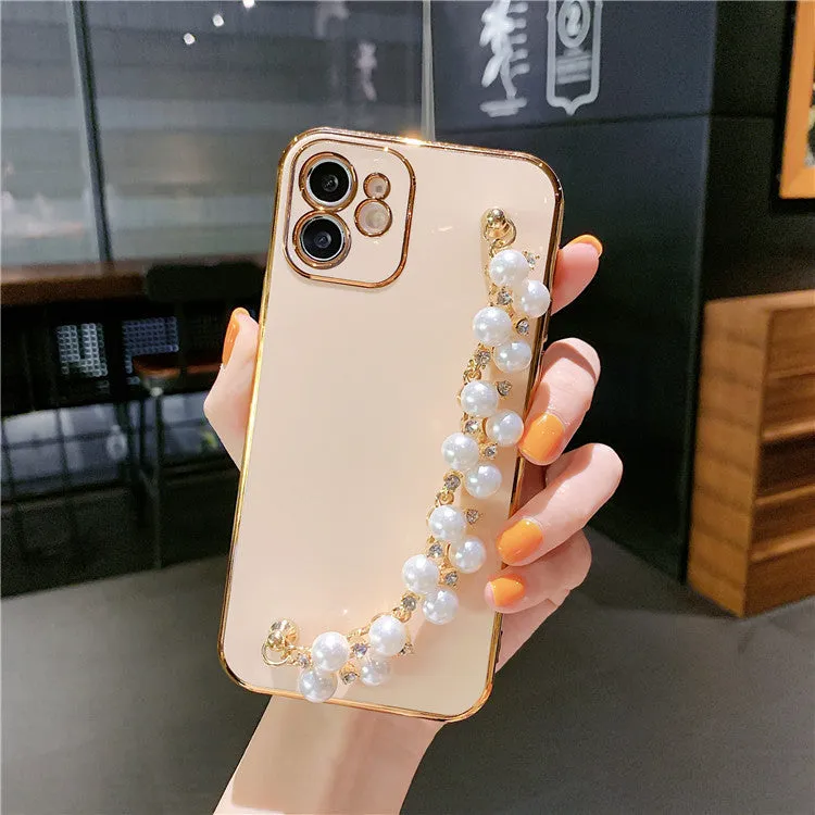 Electroplated pearl soft TPU phone case for Apple iPhone with anti-fall and anti-fingerprint protection, available in multiple colours