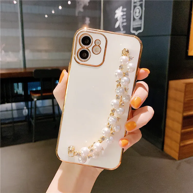 Electroplated pearl soft TPU phone case for Apple iPhone with anti-fall and anti-fingerprint protection, available in multiple colours