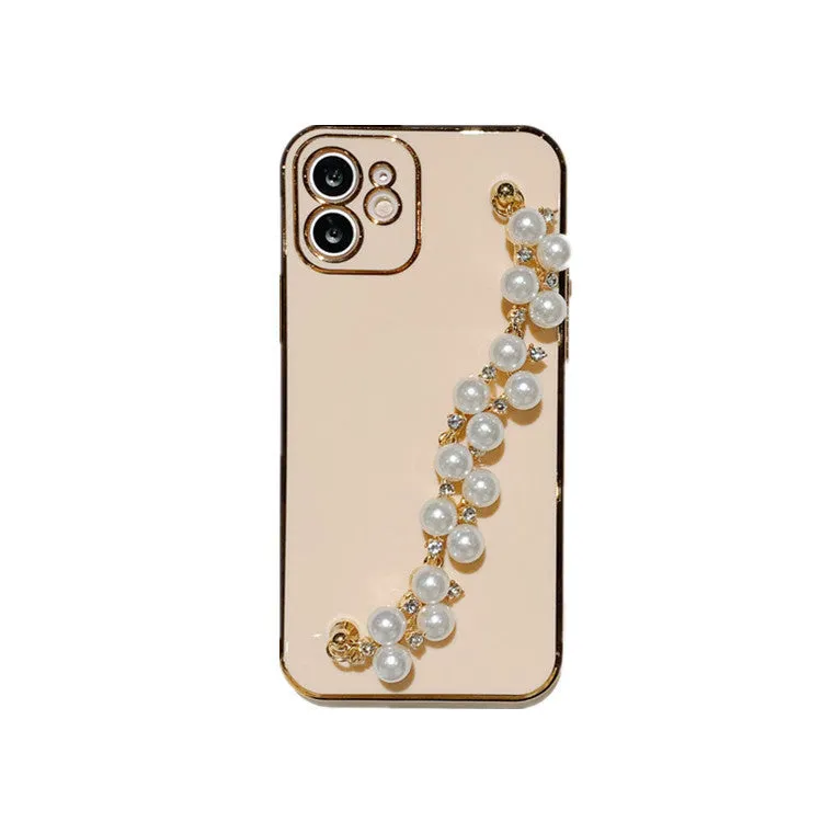 Electroplated pearl soft TPU phone case for Apple iPhone with anti-fall and anti-fingerprint protection, available in multiple colours
