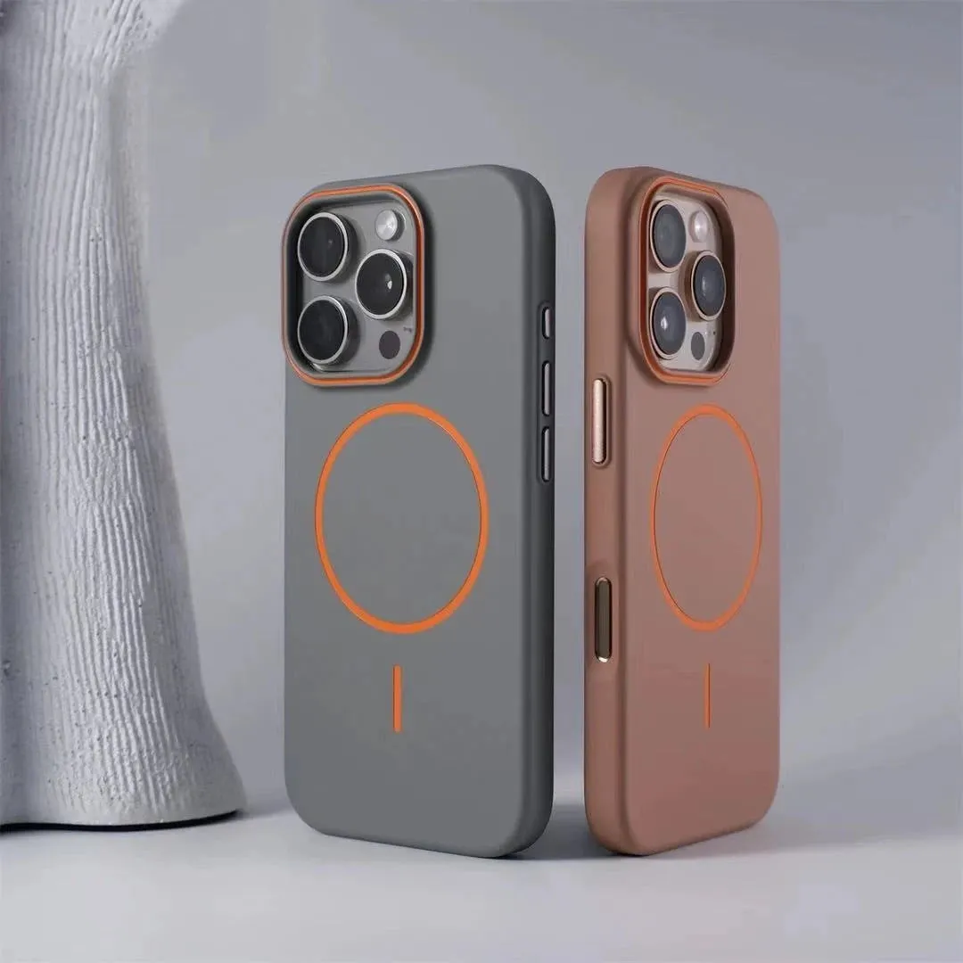 iPhone 16 frosted PC magnetic phone case with invisible bracket, black colour, hard shell protective sleeve for Apple iPhone 16 series