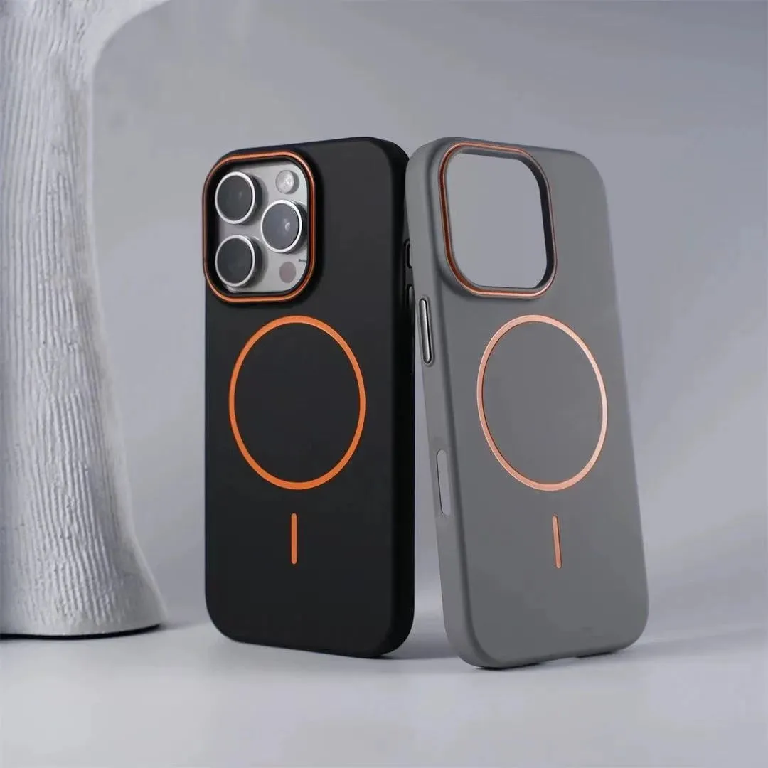 iPhone 16 frosted PC magnetic phone case with invisible bracket, black colour, hard shell protective sleeve for Apple iPhone 16 series