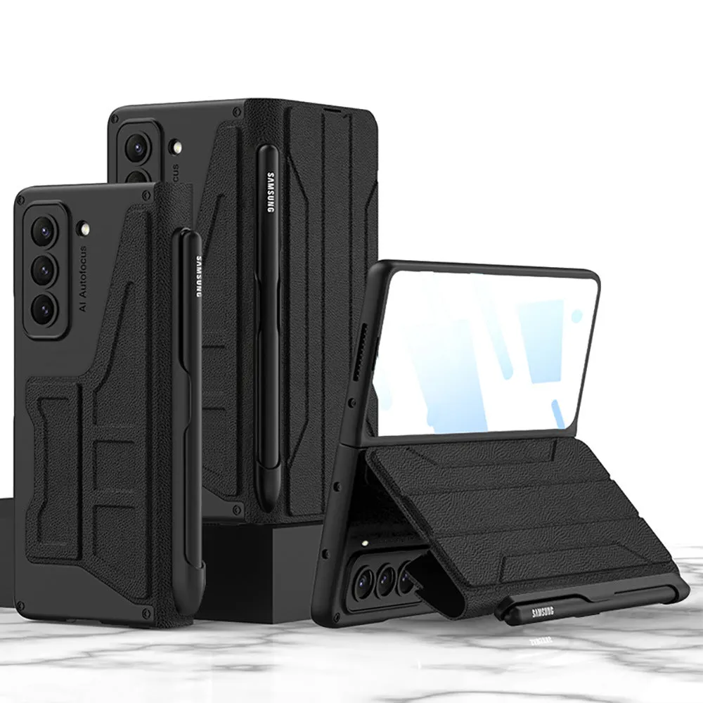 Samsung Galaxy Z Fold5 PC back cover case in Carbon Fiber Pattern with anti-fall protection
