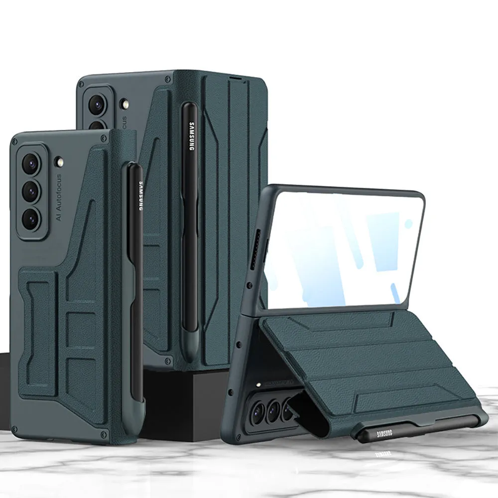 Samsung Galaxy Z Fold5 PC back cover case in Carbon Fiber Pattern with anti-fall protection