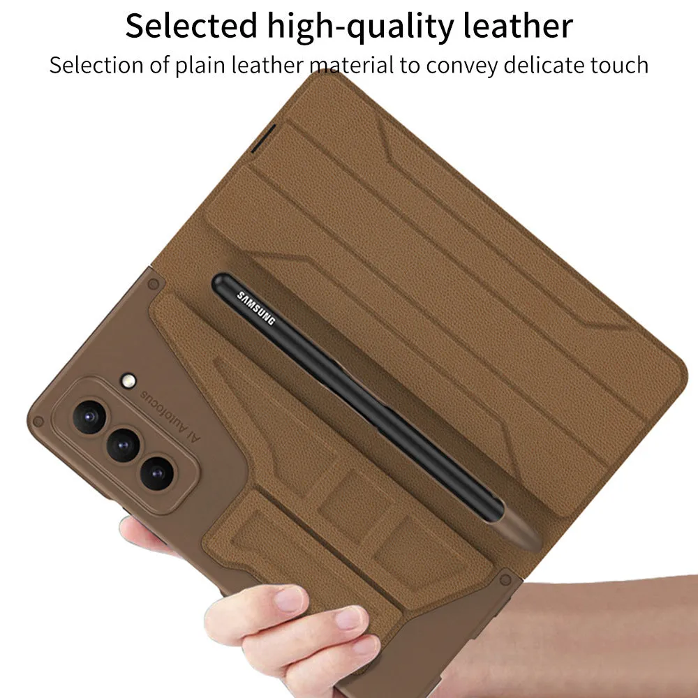 Samsung Galaxy Z Fold5 PC back cover case in Carbon Fiber Pattern with anti-fall protection