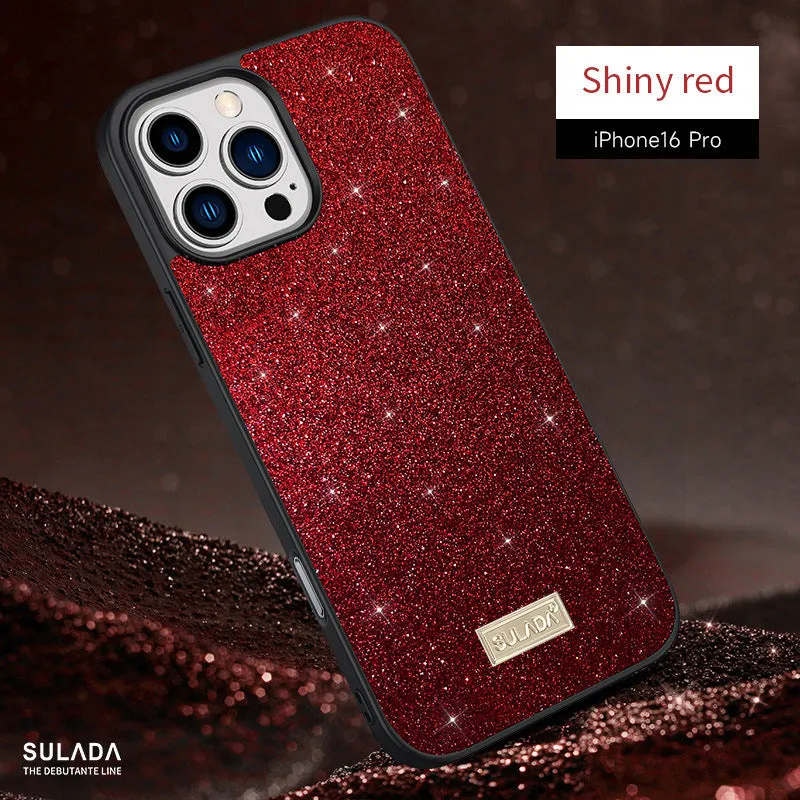 Star Diamond half-wrap phone case for Apple iPhone in Socialite Black colour with glitter finish