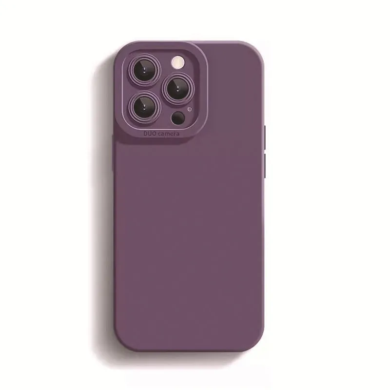 Soft shell TPU drop-resistant phone case for iPhone with embossed finish and anti-fingerprint surface, available in black