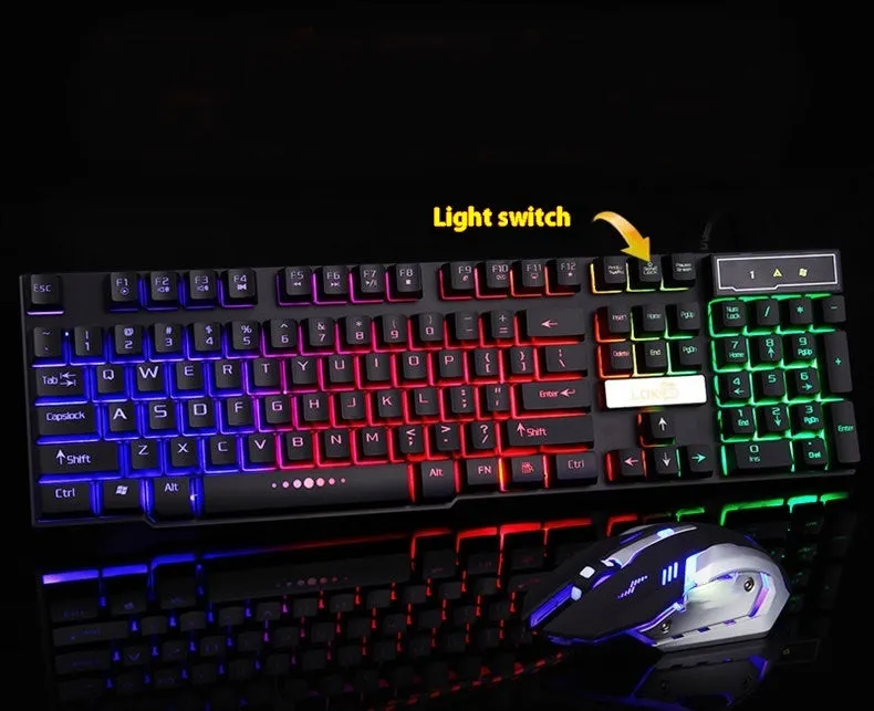 USB gaming keyboard cable with glowing RGB lighting in a braided white or black design