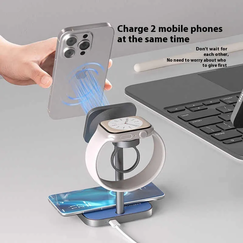 Three-in-one magnetic wireless charger aluminium alloy X85 in three colour options