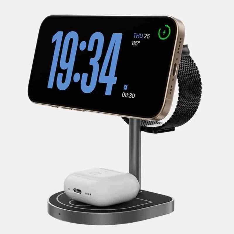 Three-in-one magnetic wireless charger aluminium alloy X85 in three colour options