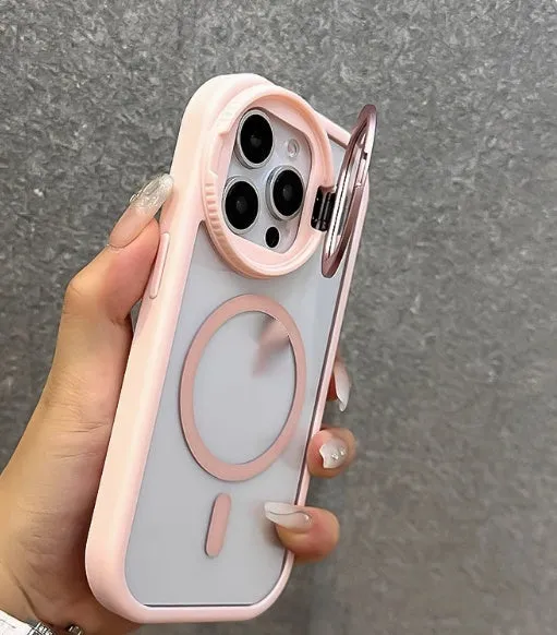 Acrylic anti-fall phone case with lens film bracket and hand rope for iPhone