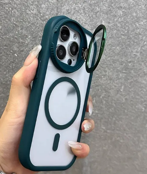 Acrylic anti-fall phone case with lens film bracket and hand rope for iPhone