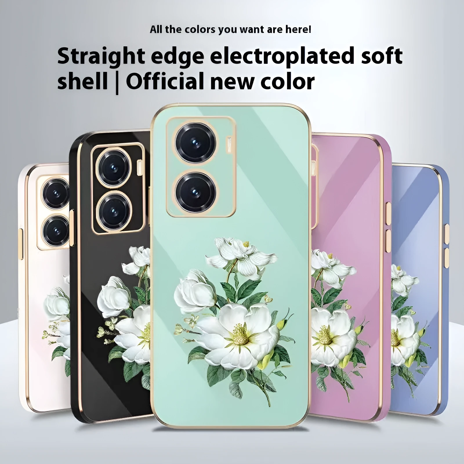 Electroplating phone case for vivo Y Series in pink with all-inclusive fall protection design