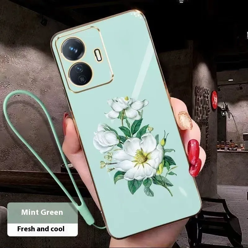 Electroplating phone case for vivo Y Series in pink with all-inclusive fall protection design