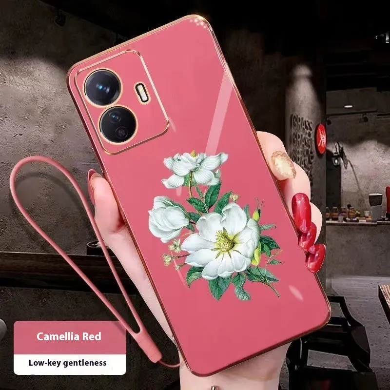 Electroplating phone case for vivo Y Series in pink with all-inclusive fall protection design