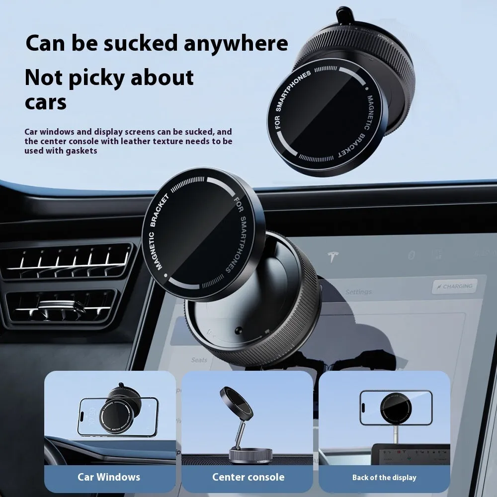 Vacuum magnetic suction 720-degree rotating phone bracket in Night Blue Metal Black