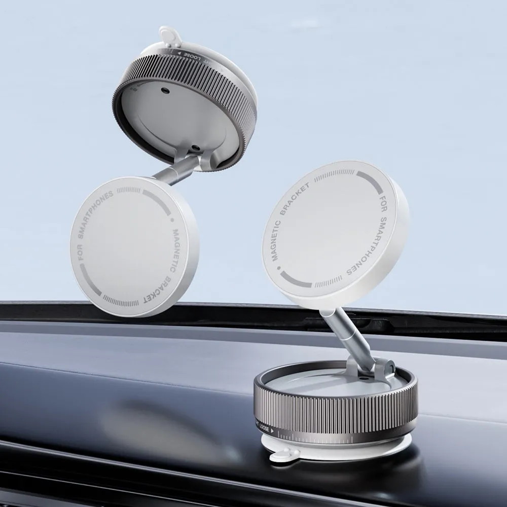 Vacuum magnetic suction 720-degree rotating phone bracket in Night Blue Metal Black
