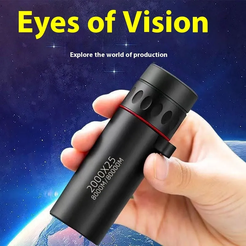 High power Ultra HD monocular telescope with photography clip for day and night use