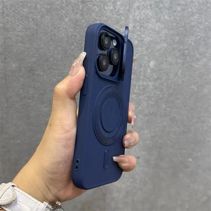 Magnetic suction plastic phone case for iPhone in all-inclusive design, available in seven colours
