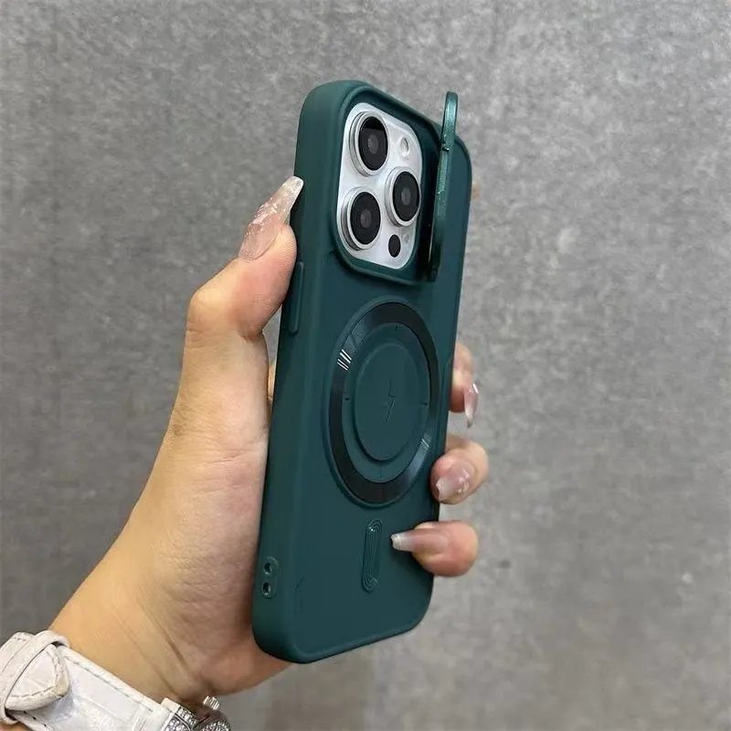 Magnetic suction plastic phone case for iPhone in all-inclusive design, available in seven colours