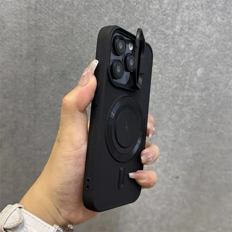 Magnetic suction plastic phone case for iPhone in all-inclusive design, available in seven colours