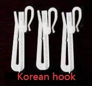 Single panel blackout curtain showing size options and hook, Korean hook, and ring hanging styles