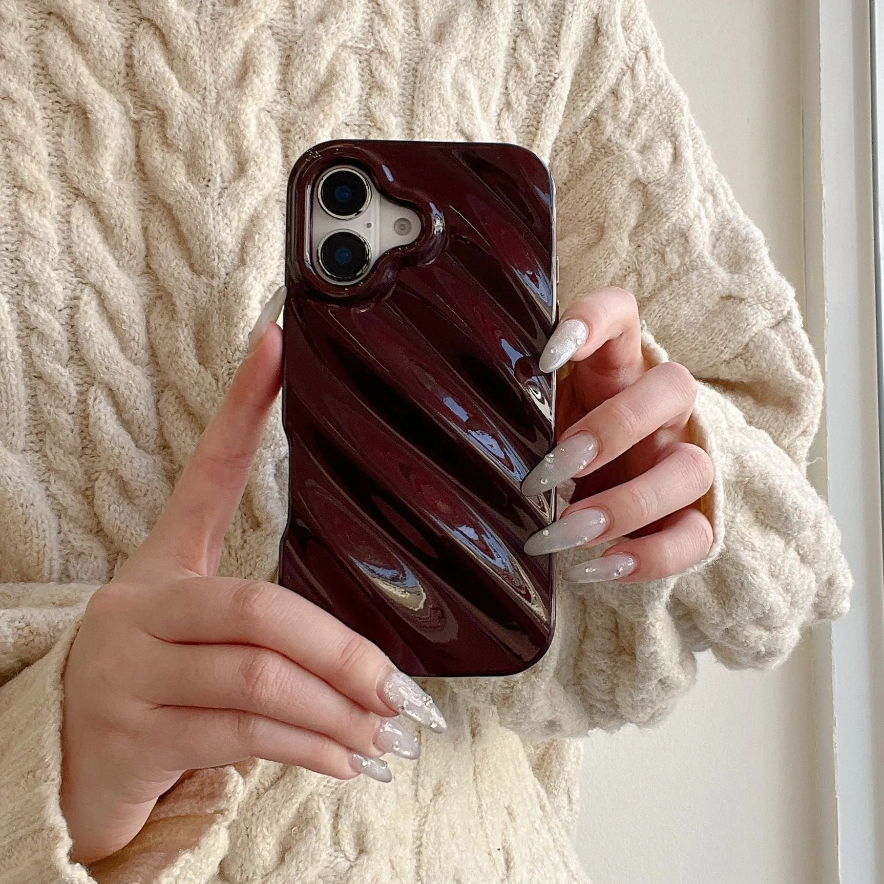 TPU water ripple phone case for iPhone in black with anti-fingerprint finish