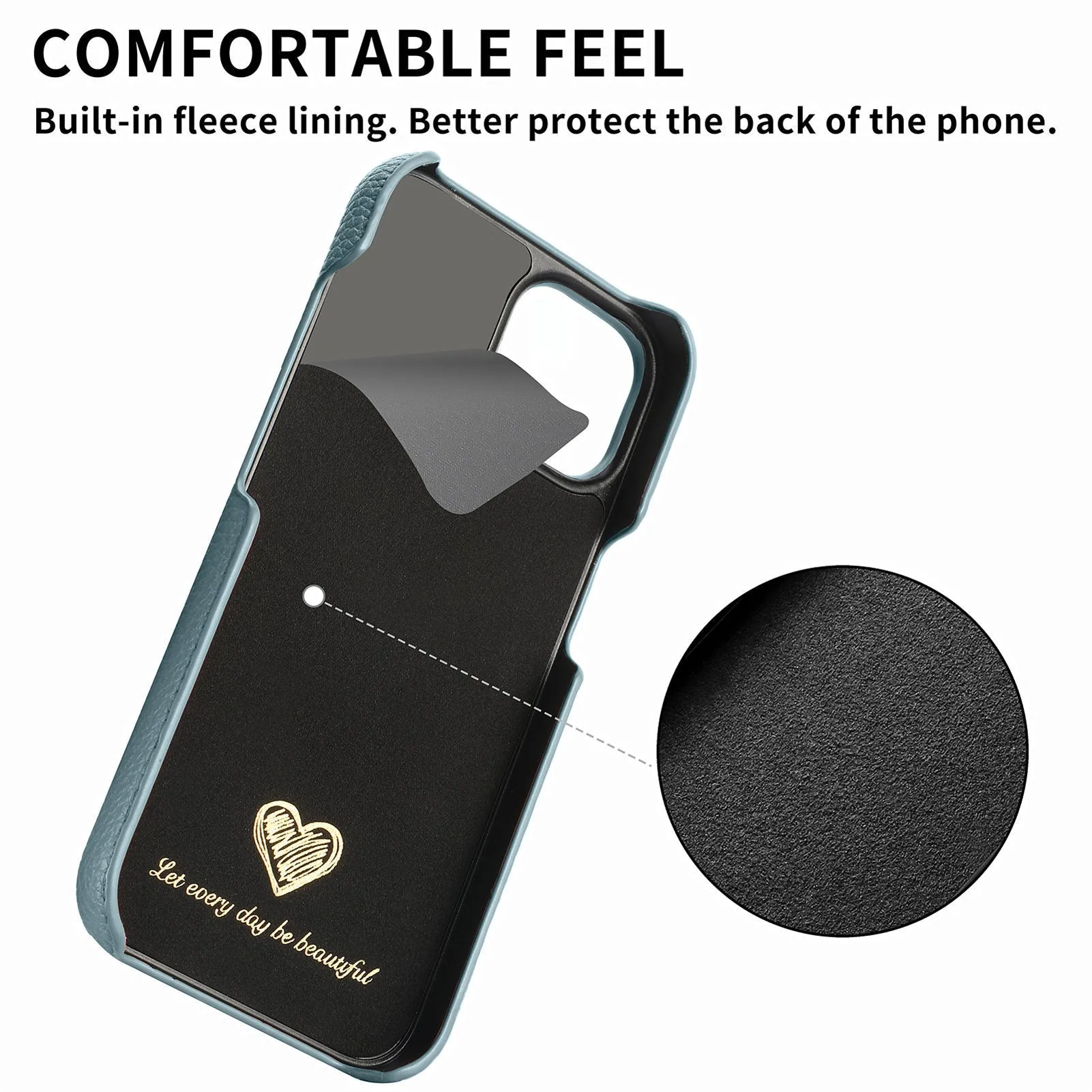 PU leather litchi grain phone case in matcha green for Apple iPhone protective cover