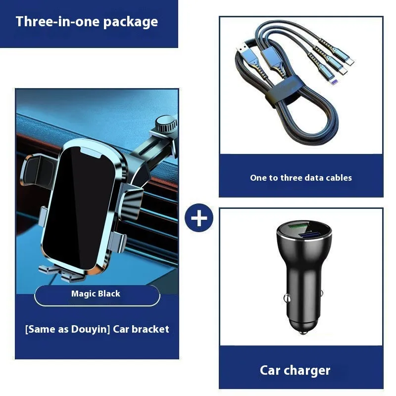 Retractable suction cup car phone holder with telescopic arm on dashboard