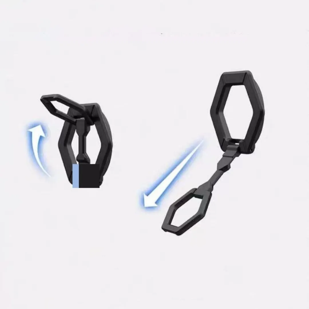 Retractable UAG magnetic phone holder fastened ring in black TPU PC hard case