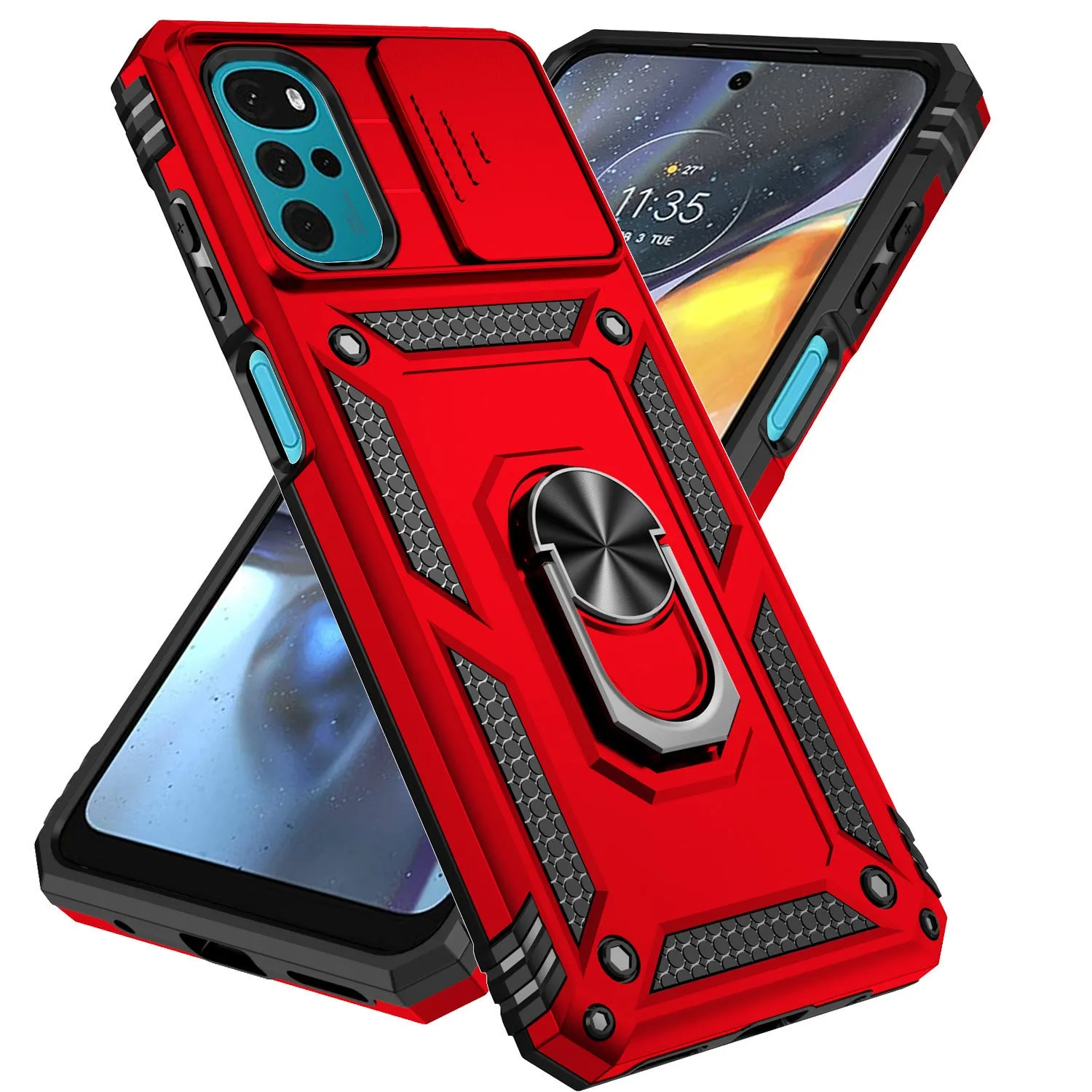 Drop-resistant phone case for Redmi Note 13 Pro with bracket and magnetic suction, black colour