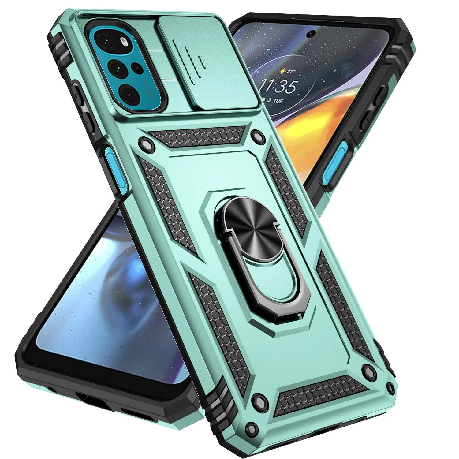 Drop-resistant phone case for Redmi Note 13 Pro with bracket and magnetic suction, black colour