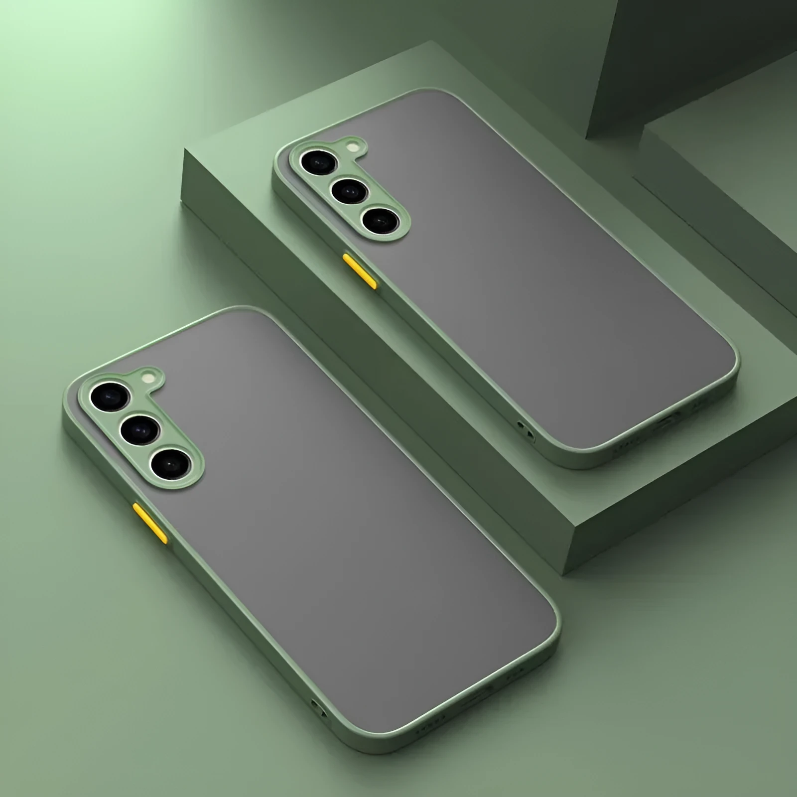 Samsung silicone frosted back cover case in black with contrast colour design for Galaxy S23 series