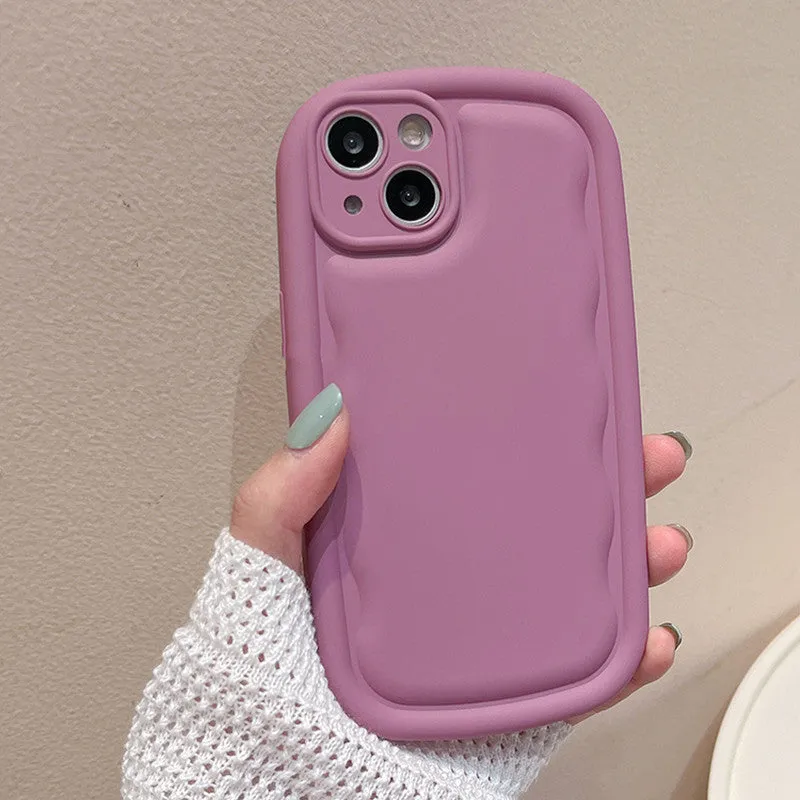 TPU phone case with ribbon wrist lanyard for Apple iPhone in multiple colours