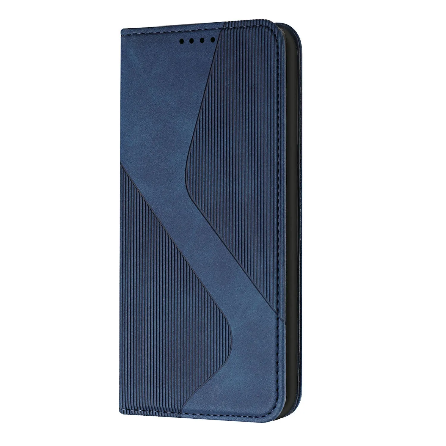 Three-slot strong magnetic suction flip card leather phone case for Apple iPhones, available in multiple colours, hot-pressed leather finish